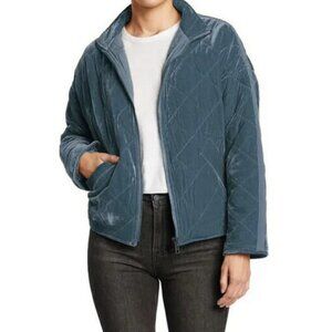 Anthropologie Avec Les Filles Quilted Velvet Zip Jacket